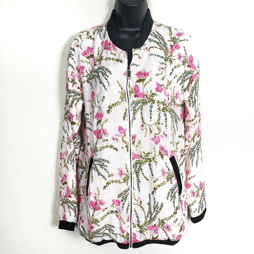 AMONG EQUALS floral bomber jacket